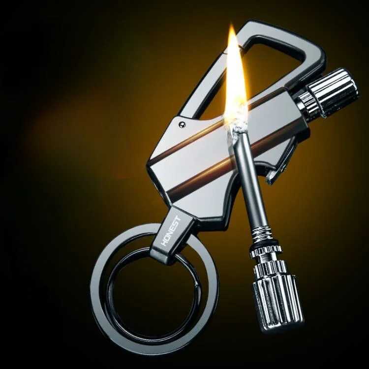 Outdoor mtifunctional portable match keychain fuel lighter metal camping ignition tool mens gadget J260622 - view 4