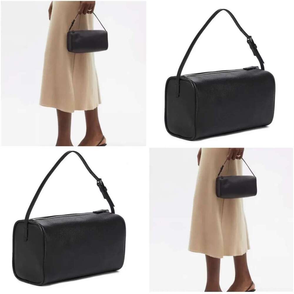Women Pen Holder Genuine Leather Mini Cylinder Bag Crossbody Handheld Underarm French Style For Commuting SENYY
