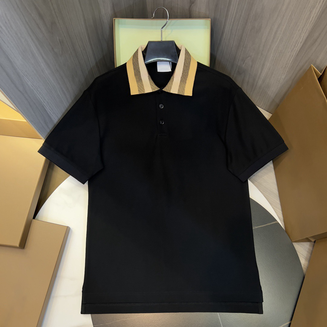 Designer brand high-quality mens T-shirt polo shirt classic collar plaid embroidery mens polo shirt casual business short sleeved shirt