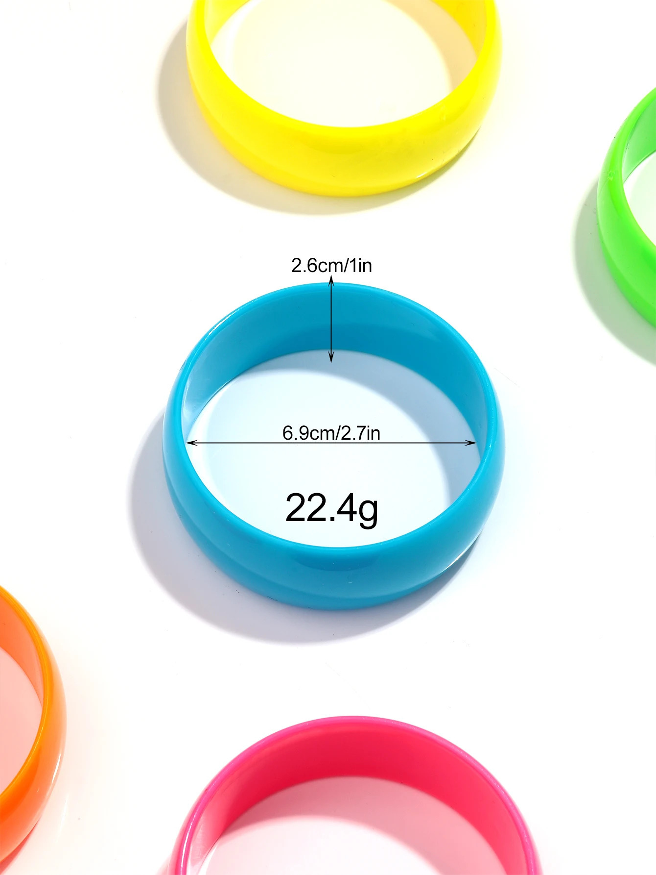 Fluorescent Color Round Acrylic Chunky Bangle for Women Exaggerated Resin Wide Stackable Bracelets Couple Jewelry Gifts260528BJ - view 3