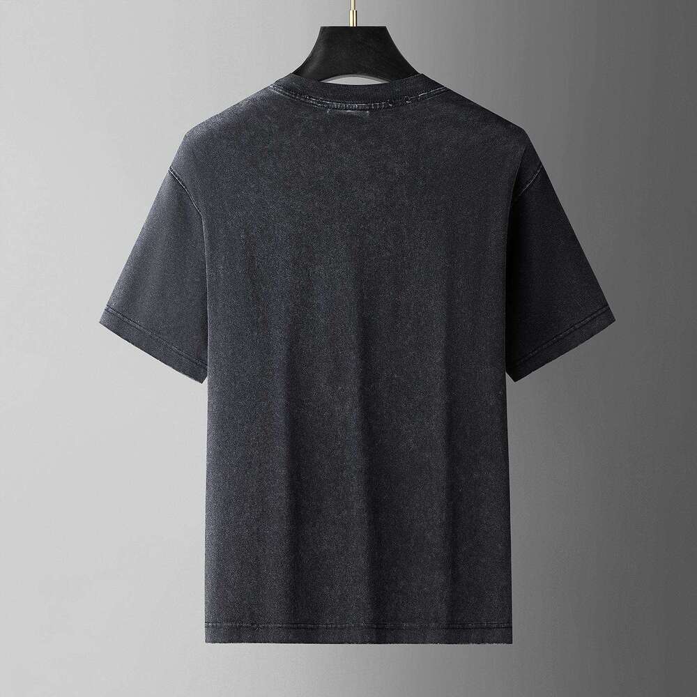 New European-style American-style personalized printed short-sleeve T-shirt luxury summer loose-fitting fashionable round-neck trendy top