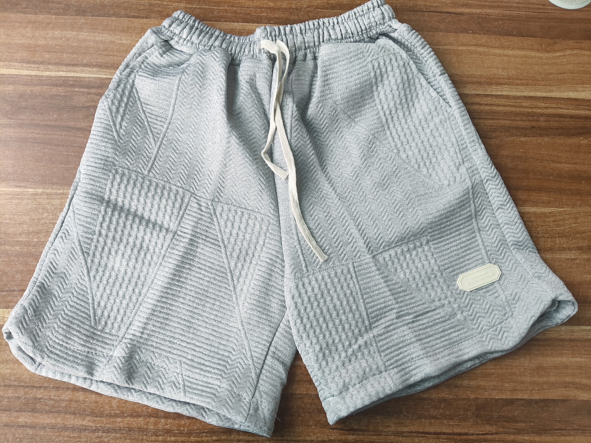 Men's Shorts Information Sports With Wave Patterns Solid Rope Loose And Dry Gym Summer