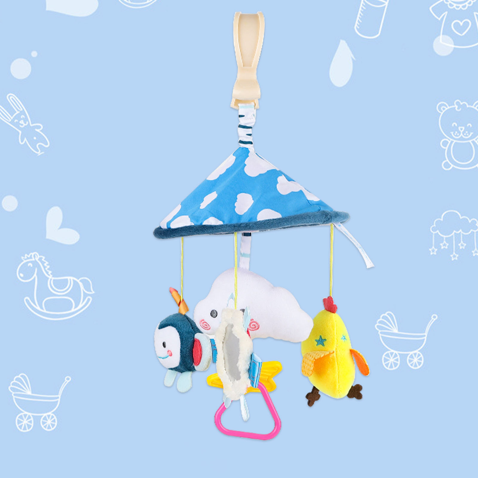 2026 Customized baby bedside rattle hanging ornaments baby soothing toys bulk supply educational bed bell hanging ornament toys