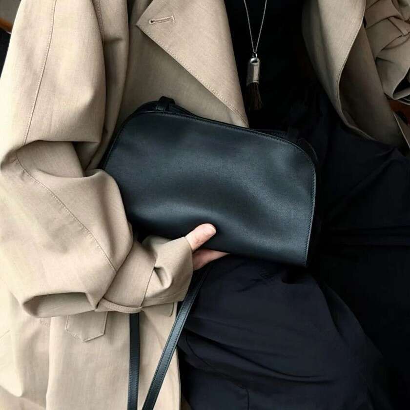 Women French Style Niche Underarm Bag Simple Genuine Leather Shoulder Handbag For Commuting SENYY