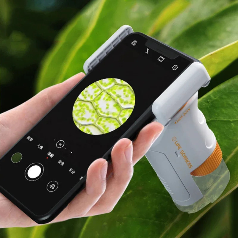 Kid Science Experiment Pocket Microscope Toy Kit 60-120x Educational Mini Handheld Microscope with Light Children Toys Gift 260604 - view 4