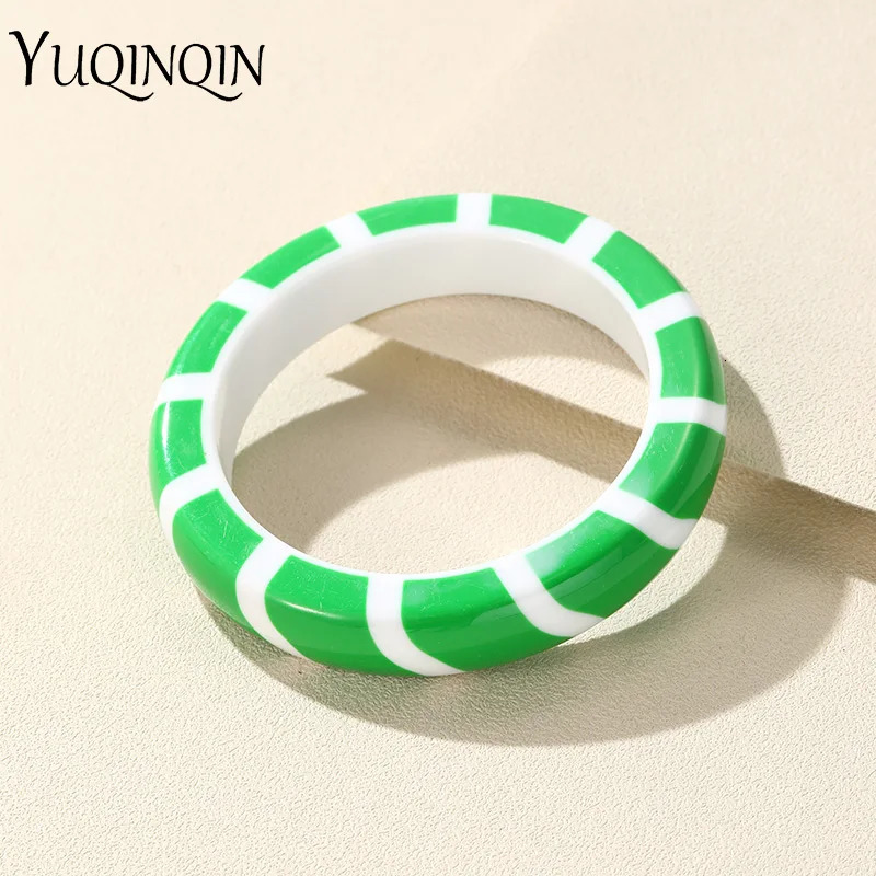 Korean Big Thick Resin Acrylic Geometric Bangles for Women Multicolor Charm Punk Bracelets Bangle For Girls Hand Jewelry Gifts260528BJ - view 6