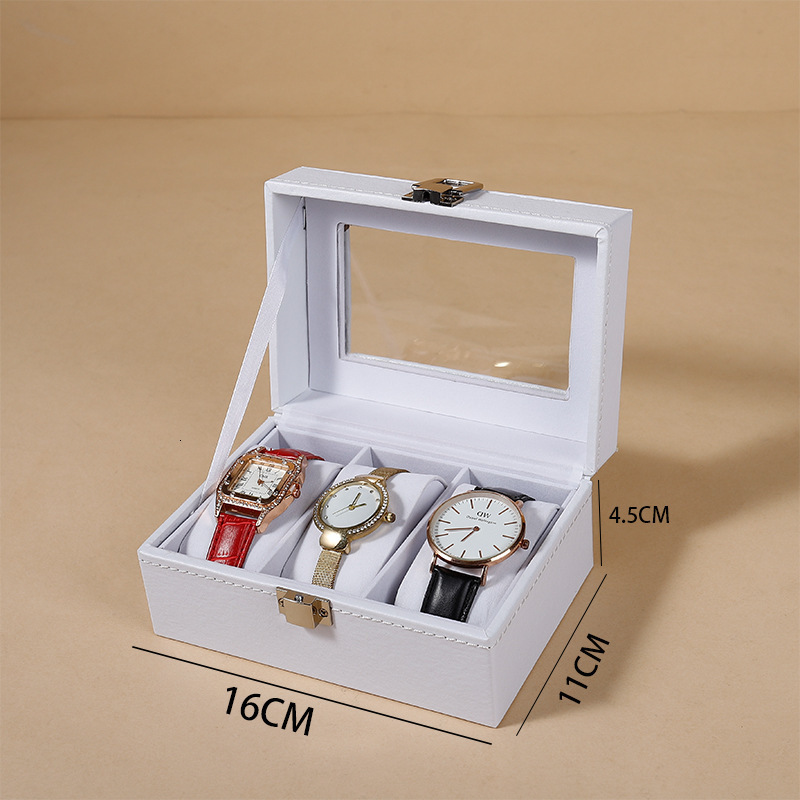 Watch Box 10-Slot Watch Case Organizer with Large Glass Lid Removable Pillows Valentines Day Gifts 260228