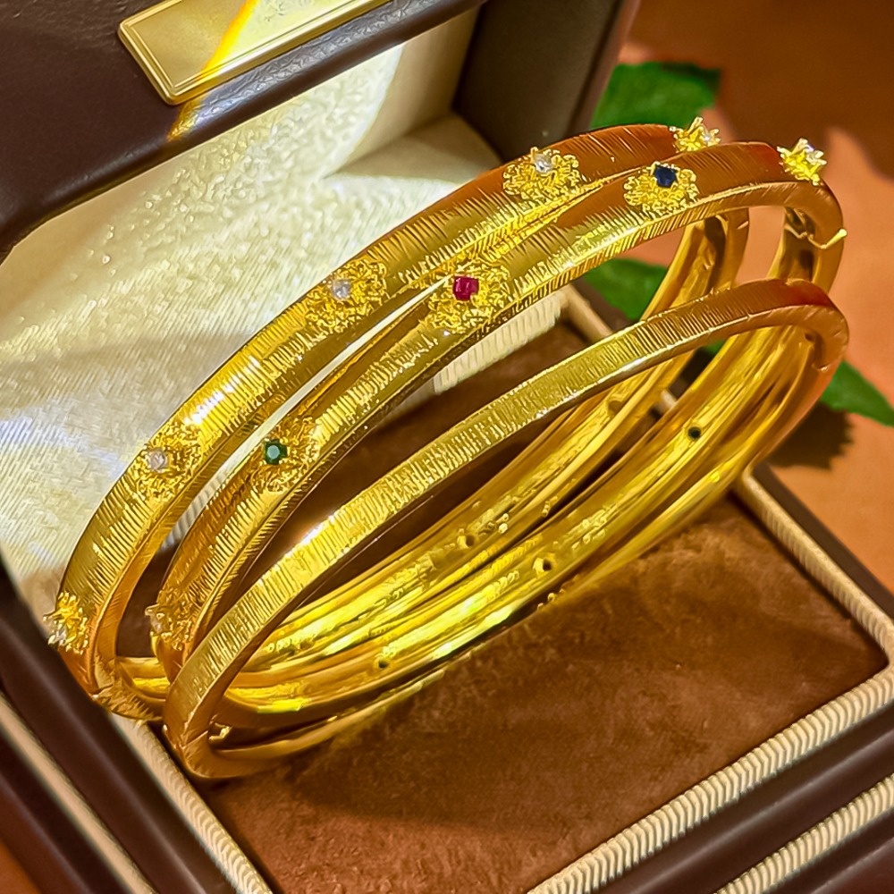 Designer Turquoise Cuff Bracelet Gold Tone CZ Stone Accent Woven Relief Pattern Engraved Finish Gift For Women Vintage Fashion Anniversary Gift Ready For Women