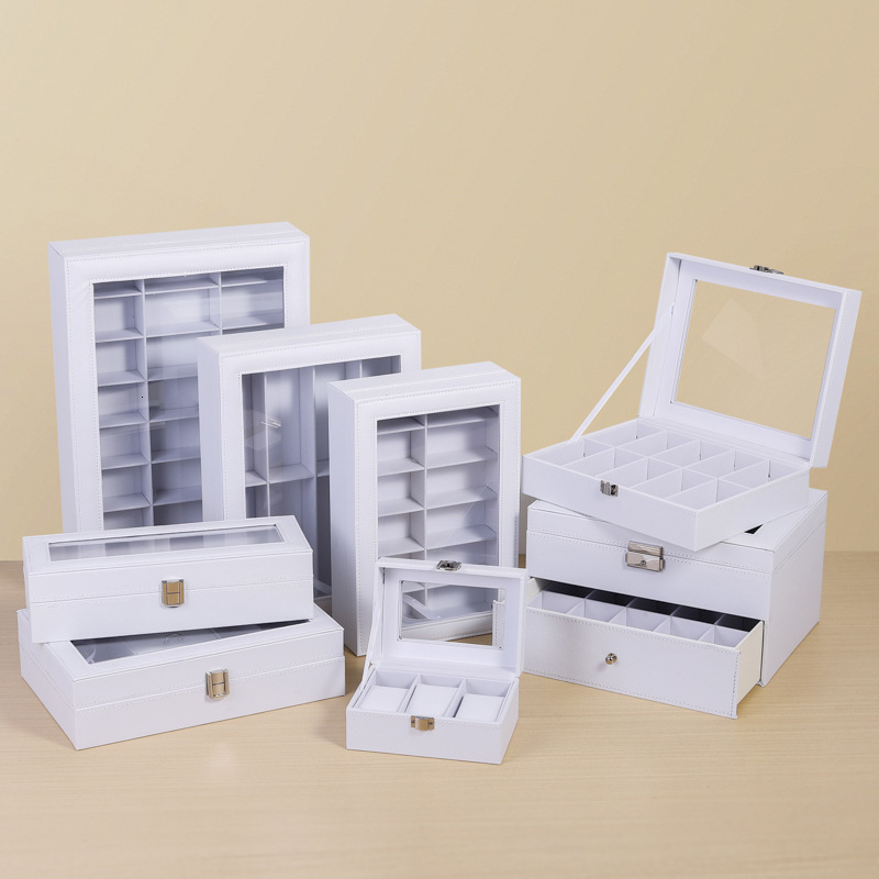 Watch Box 10-Slot Watch Case Organizer with Large Glass Lid Removable Pillows Valentines Day Gifts 260228