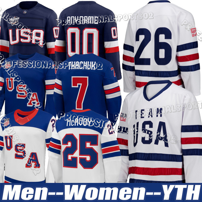 86 Jack Hughes USA hockey jersey 2026 Olympices Jersey 19 Matthew Tkachuk Tage Thompson Dylan Larkin Quinn Hughes Auston Matthews Jack Eichel Jersey