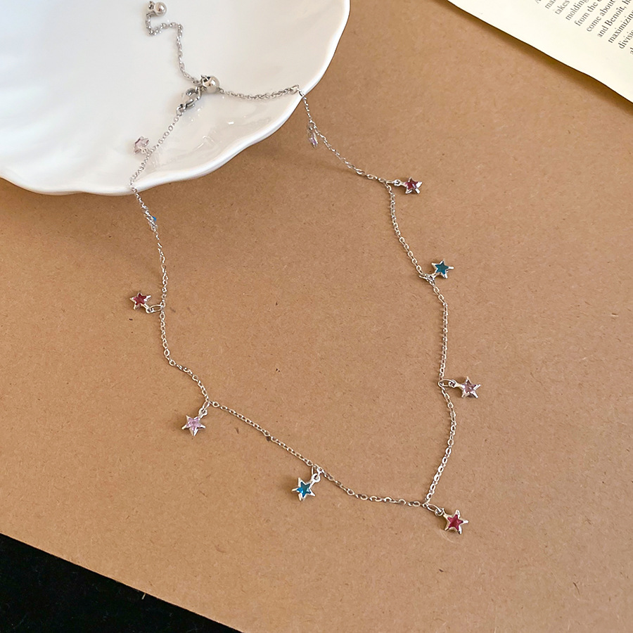 Korean-style ins-style star pendant necklace and bracelet, light luxury with a high-end feel, collarbone chain, niche exquisite versatile accessory fo - view 8