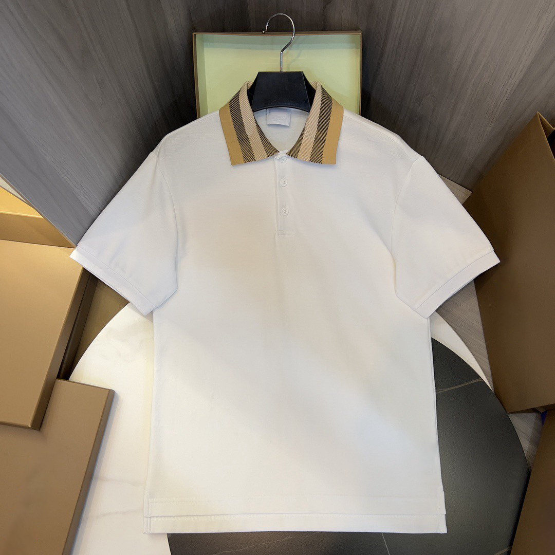 Designer brand high-quality mens T-shirt polo shirt classic collar plaid embroidery mens polo shirt casual business short sleeved shirt