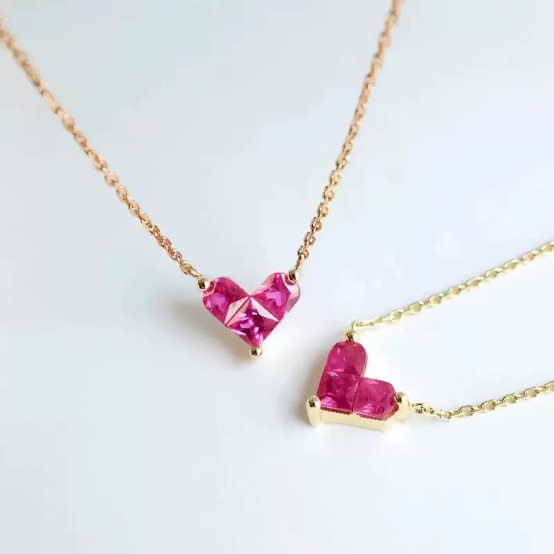 Jewelry Set Necklace Zircon Heart Design For Women Luxury Designer 14K Gold Plated Hypoallergenic Stainless Steel Stainless Steel Wedding Anniversary 