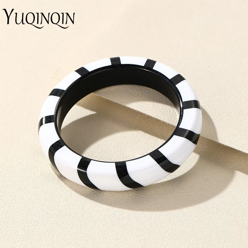 Korean Big Thick Resin Acrylic Geometric Bangles for Women Multicolor Charm Punk Bracelets Bangle For Girls Hand Jewelry Gifts260528BJ - view 7