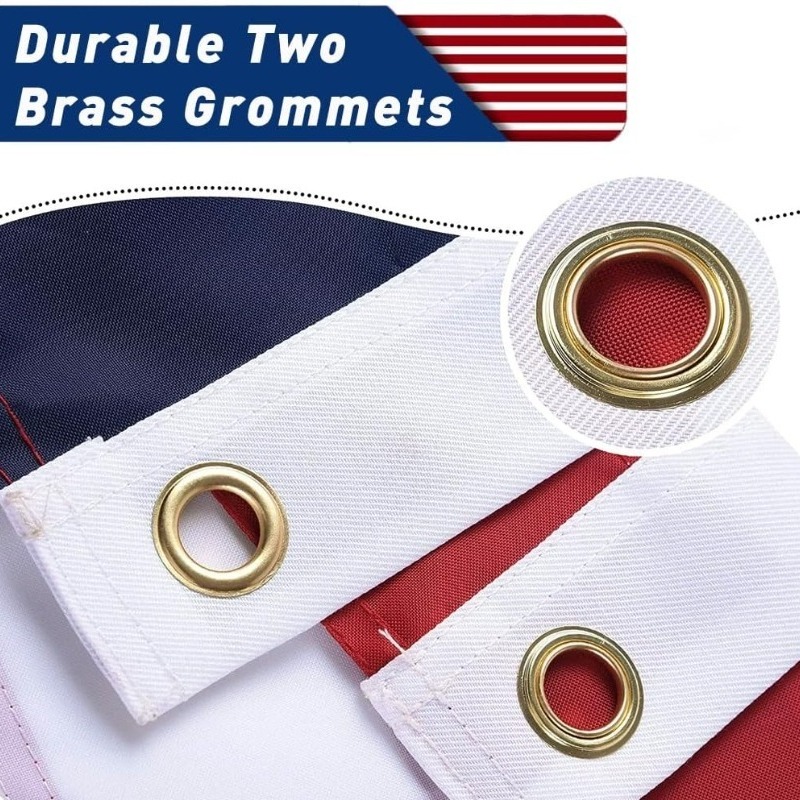 5pc American Flag for Outside 2.5X4 FT, Deluxe Heavy Duty, All Weather High Wind USA US Flag with Embroidered Stars, Sewn Stripes, Brass Grommets