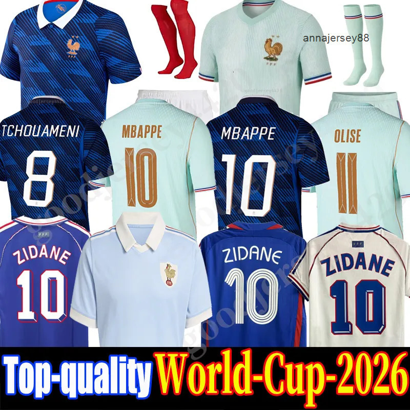 france jersey world cup 2026 French Soccer Jerseys MBAPPE DEMBELE EKITIKE Olise Kids national team retro Football tops Shirt maillot de foot ZIDANE HE