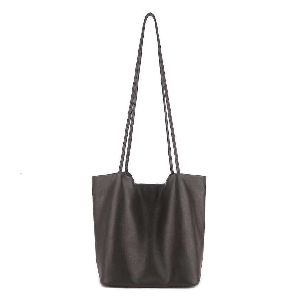 Women Sheepskin Bucket Bag Genuine Leather Shoulder Tote Handbag Versatile Niche Soft Leather For Commuting SENYY