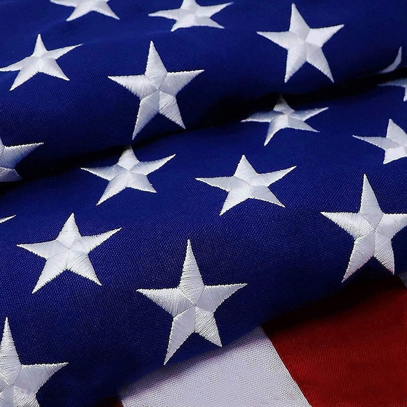 5pc American Flag for Outside 2X3 FT, Deluxe Heavy Duty, All Weather High Wind USA US Flag with Embroidered Stars, Sewn Stripes, Brass Grommets