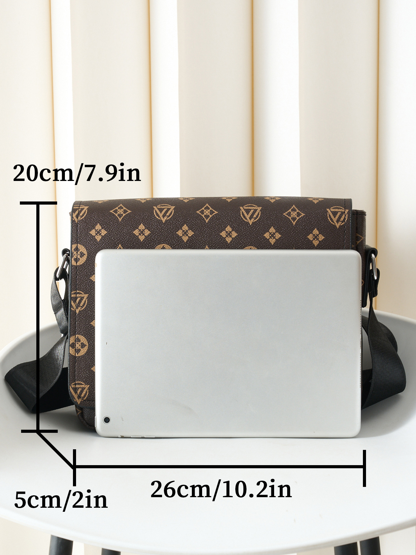 Hot Sale Vintage Monogram Casual Flap Crossbody Bag, Business Commuter Portable Shoulder Bag, Lightweight Large Capacity for Travel
