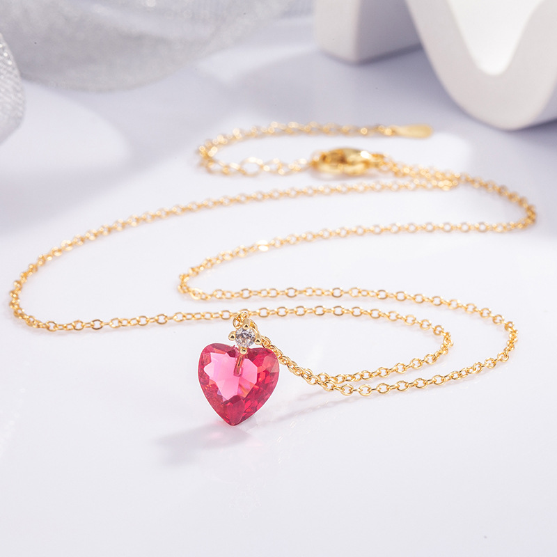 Jewelry Set Necklace Zircon Heart Design For Women Luxury Designer 14K Gold Plated Hypoallergenic Stainless Steel Stainless Steel Wedding Anniversary 