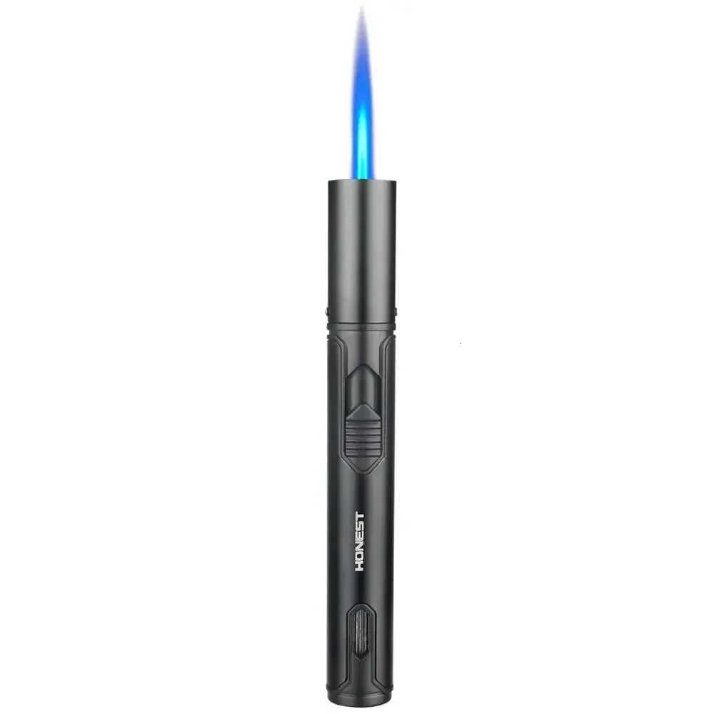 Cigar New HONEST Lighter Jet Flame Portable Butane Torch Lighter with Punch Mini Plastic Cigarette Lighter For Gift NoGas J260604