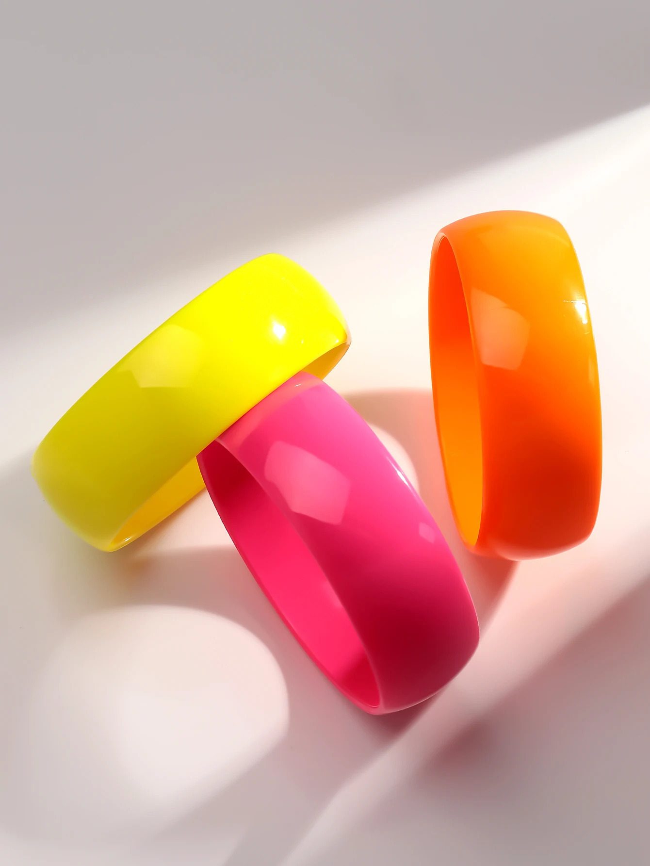 Fluorescent Color Round Acrylic Chunky Bangle for Women Exaggerated Resin Wide Stackable Bracelets Couple Jewelry Gifts260528BJ - view 5