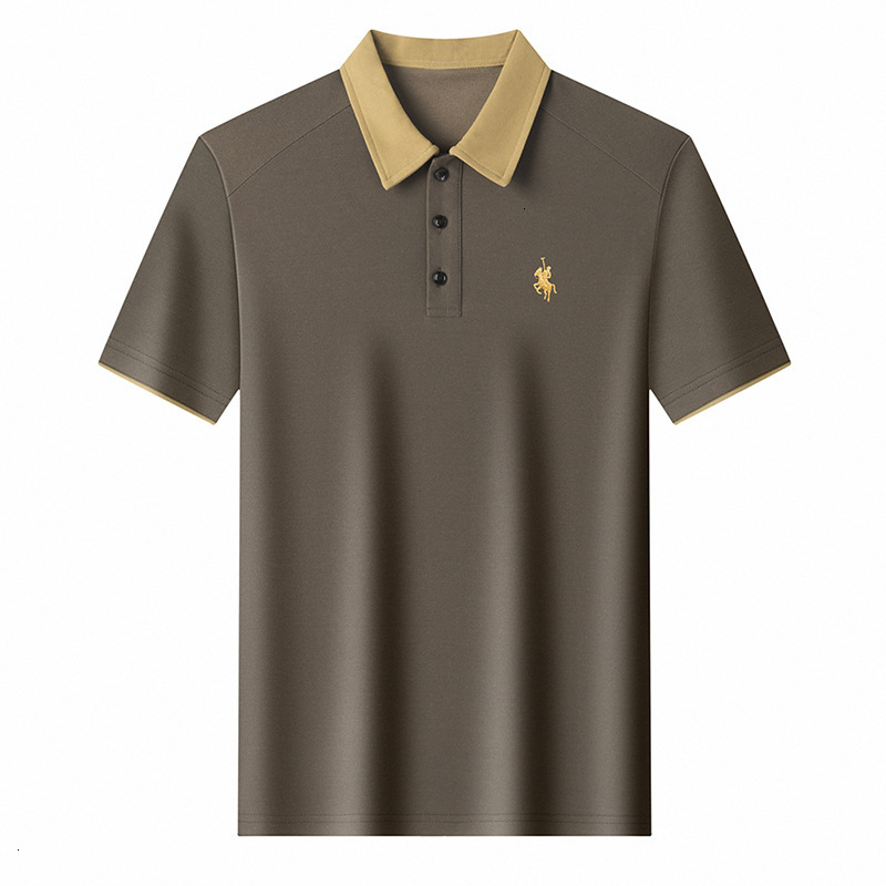 Luxury Brand Designer Clothes Summer Mens Fashionable Color-Block Collar Short-Sleeve Polo Shirt New Stylish Loose Breathable Casual T-Shirt