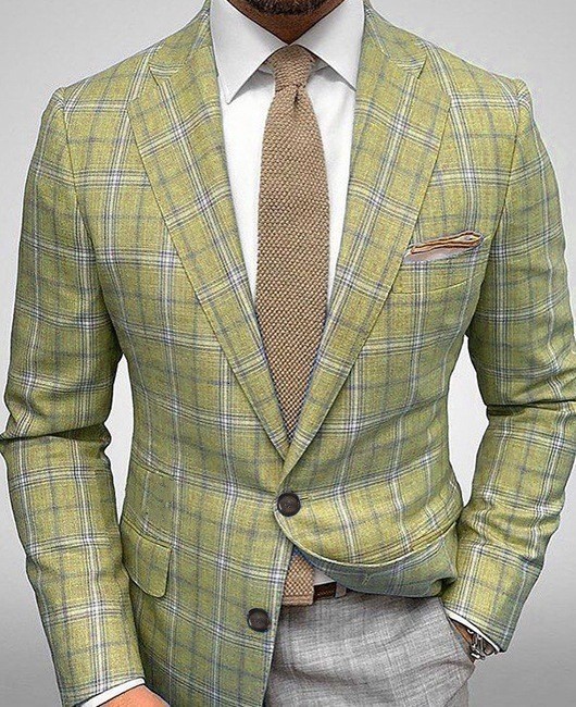 Mens Allover Stripe Plaid Print Long Sleeve Classic Lapel Two Button Suit Jacket Banquet Business Occasion Old Style 240902