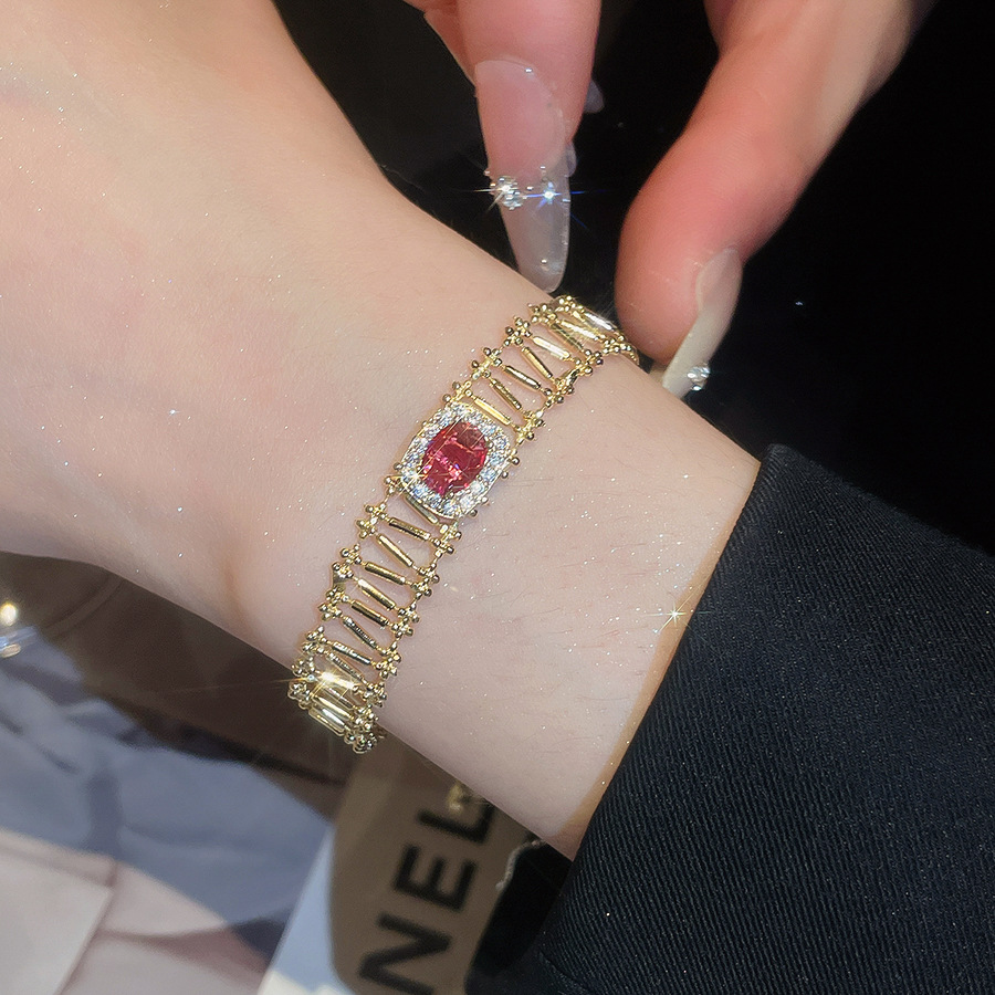 Italian lace snake bone bracelet s925 sterling silver thickly plated with 18k gold, ins jewelry wholesale - view 6