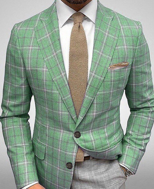 Mens Allover Stripe Plaid Print Long Sleeve Classic Lapel Two Button Suit Jacket Banquet Business Occasion Old Style 240902