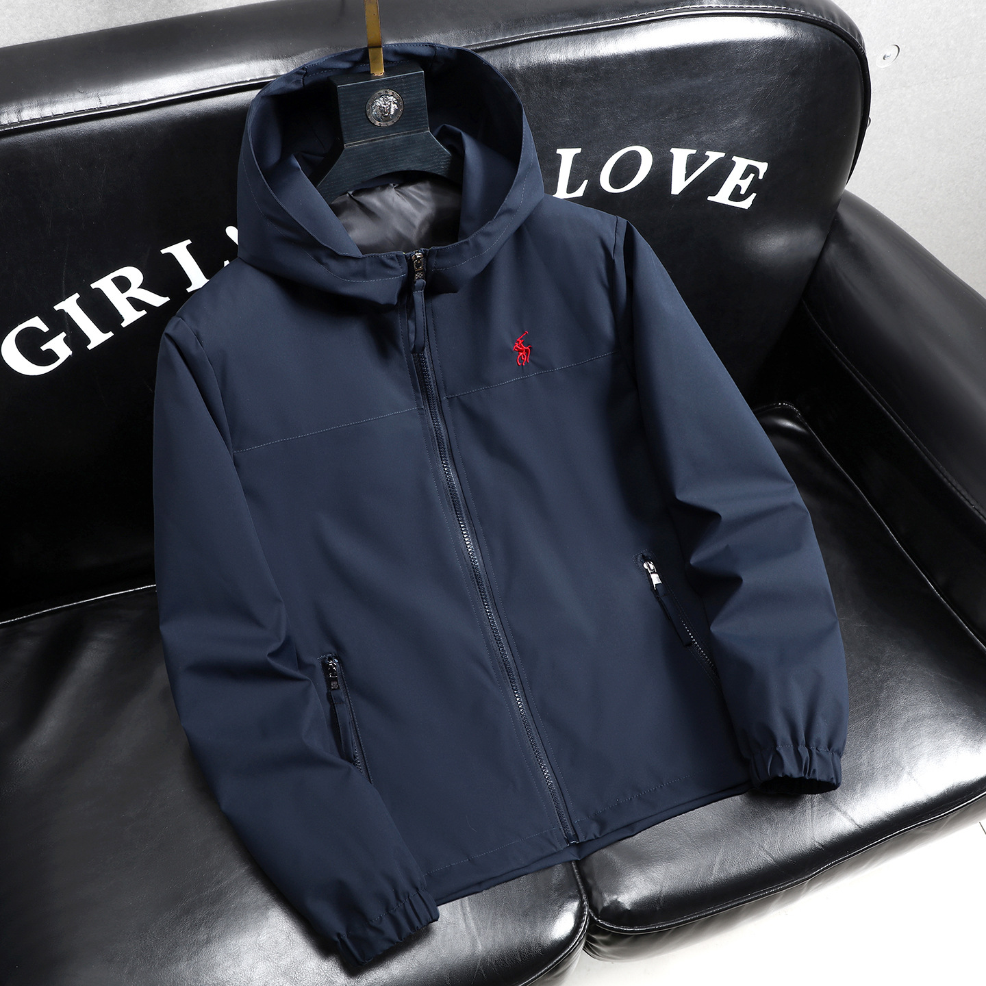 Light luxury new thin windproof retro designer jacket for men versatile and trendy classic print hooded jacket free shipping