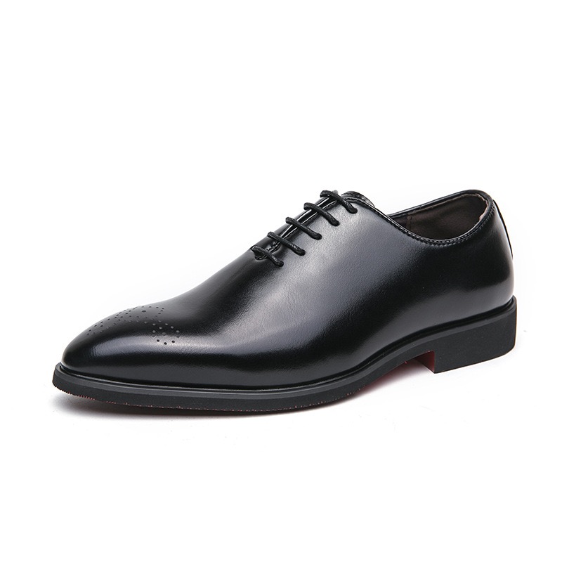 Men's Black Formal Shoes Round Toe Business Loafers Sizes 38-46