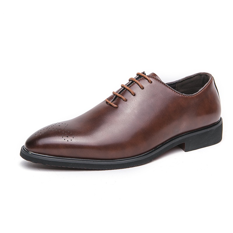 Men's Black Formal Shoes Round Toe Business Loafers Sizes 38-46