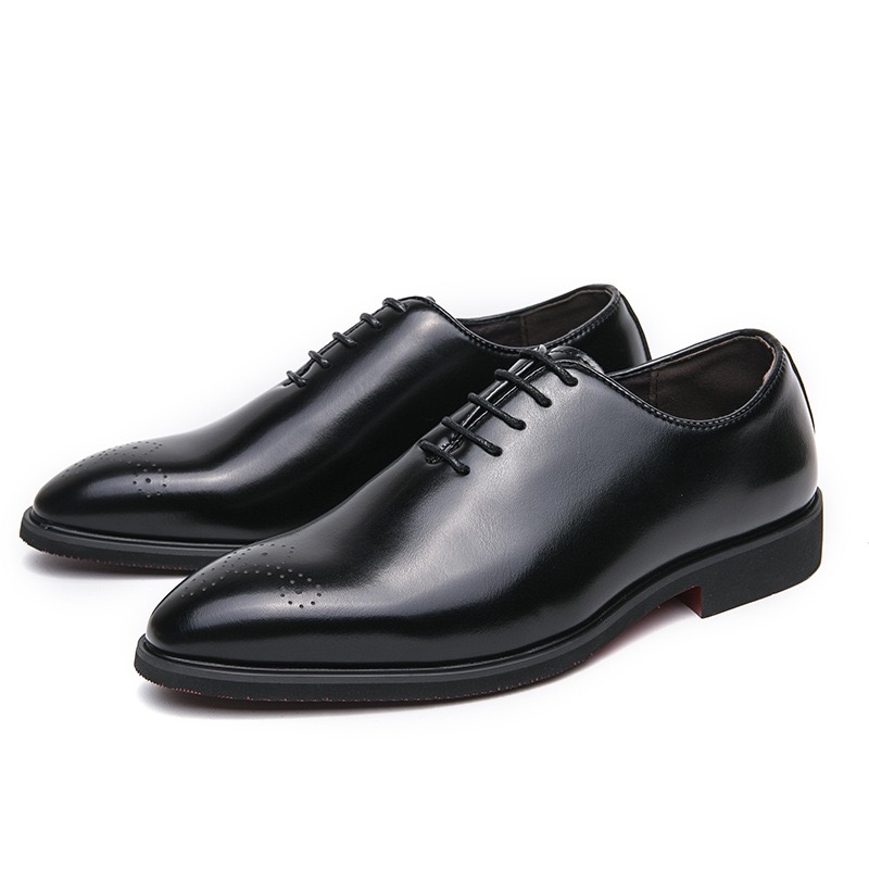 Men's Black Formal Shoes Round Toe Business Loafers Sizes 38-46