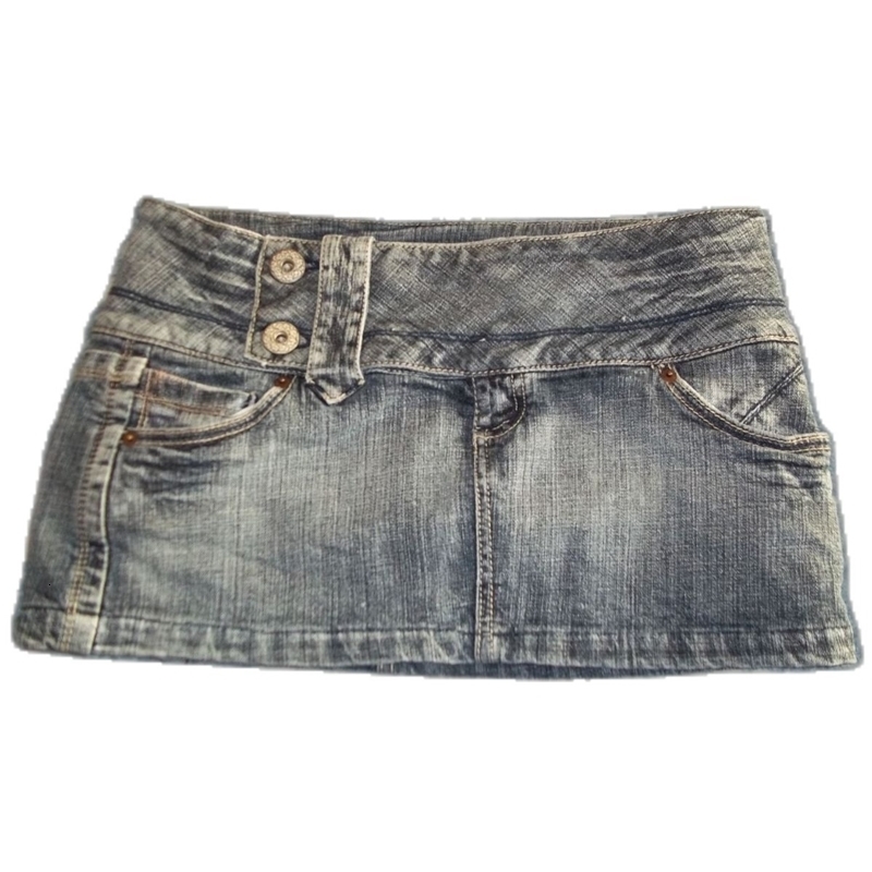 Y2K Gothic Cute Denim Skirt Womens Clothing Harajuku Vintage Slim Skirt Kawaii Light Blue Jean Low Waist Short Mini Skirt260522 - view 5