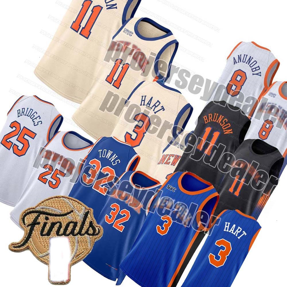 Men Women Youth 11 Jalen Brunson Knicks 2026 Finals Basketball Jerseys Josh Hart Karl-Anthony Towns OG Anunoby Mikal Bridges Mitchell Robinson Stitche
