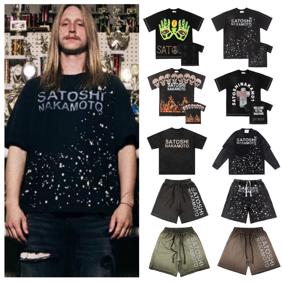 Men's T-Shirts Satoshi Nakamoto T Shirt Classic Retro Y2k Cotton Letter Wash Distressed Print Hip-hop loose Casual Vintage Tees Men And Women Sum