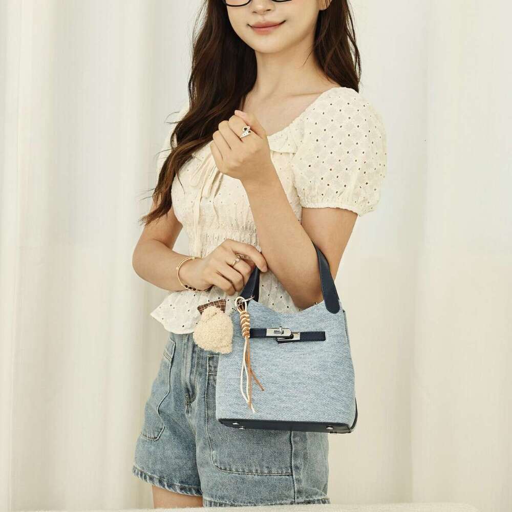 Women Denim Handbag Bucket Bag Casual Shoulder Crossbody Tote For Commuting Niche Design Soft Durable SENYY