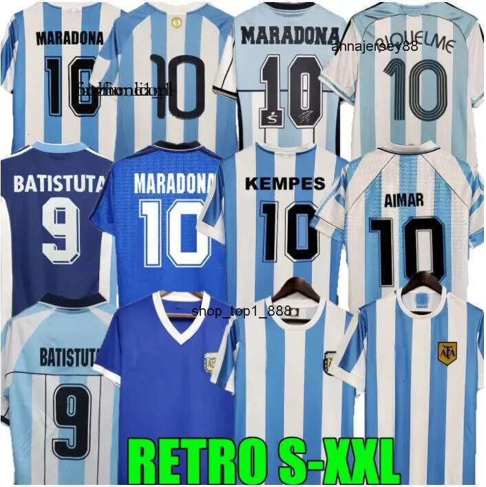 1978 1986 1998 Argentina Retro Soccer jersey Maradona 1996 2000 2001 2006 2010 Kempes Batistuta Riquelme HIGUAIN KUN AGUERO CANIGGIA AIMAR Football Sh