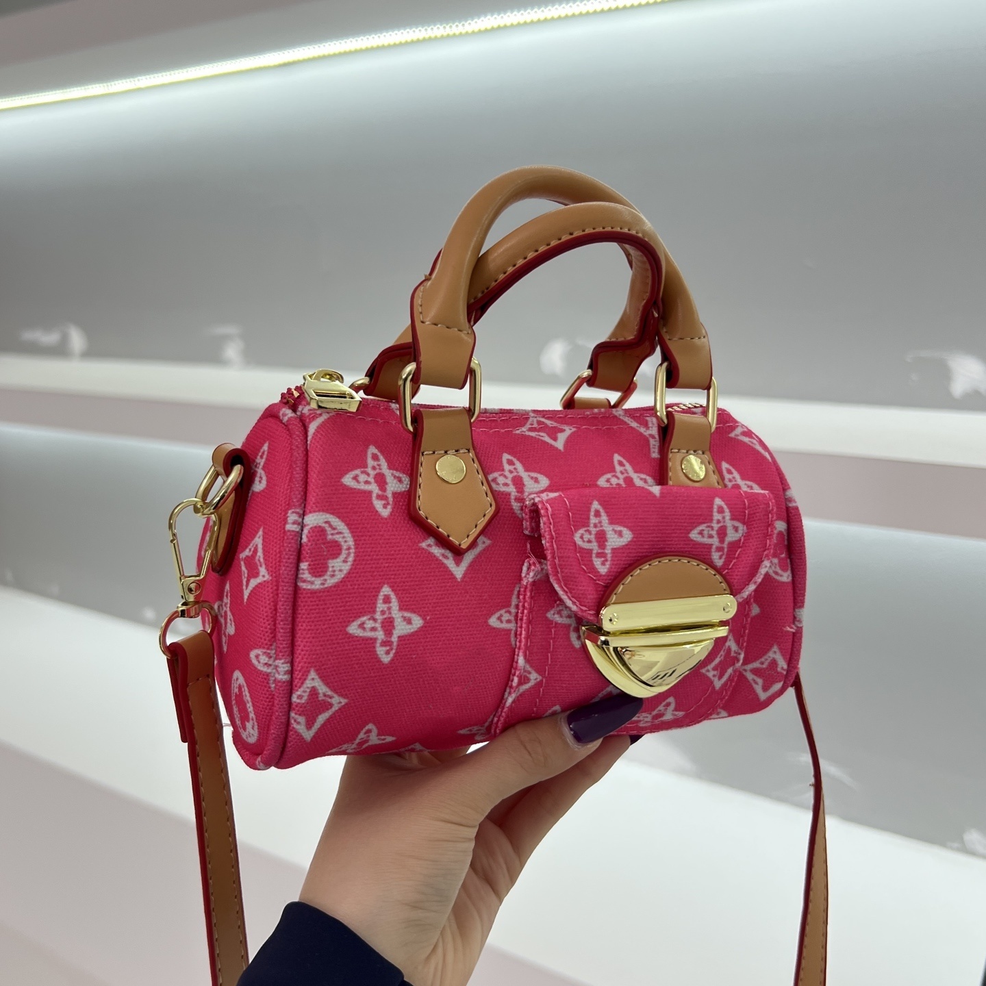 Female bag embossed color bump mother bag single shoulder cross body hand color bag mother bag