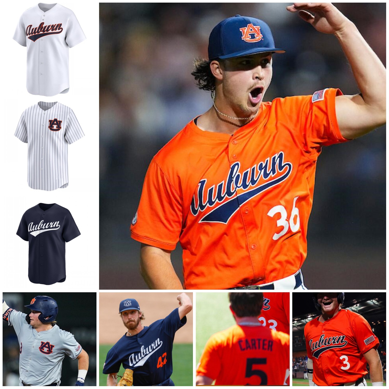 Auburn Maglia Da Baseball College Chris Rembert Chase Fralick Bub Terrell Bo Ja…