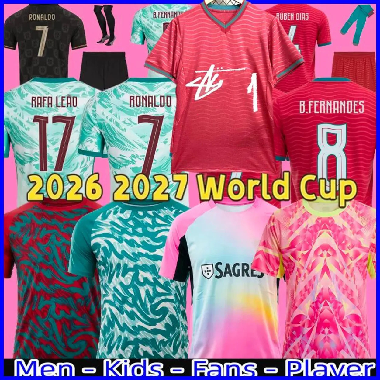 portugal jersey 2026 worldcup soccer jerseys maillot camisa de futebol football shirt Kids kit women RoNalDo Signed
