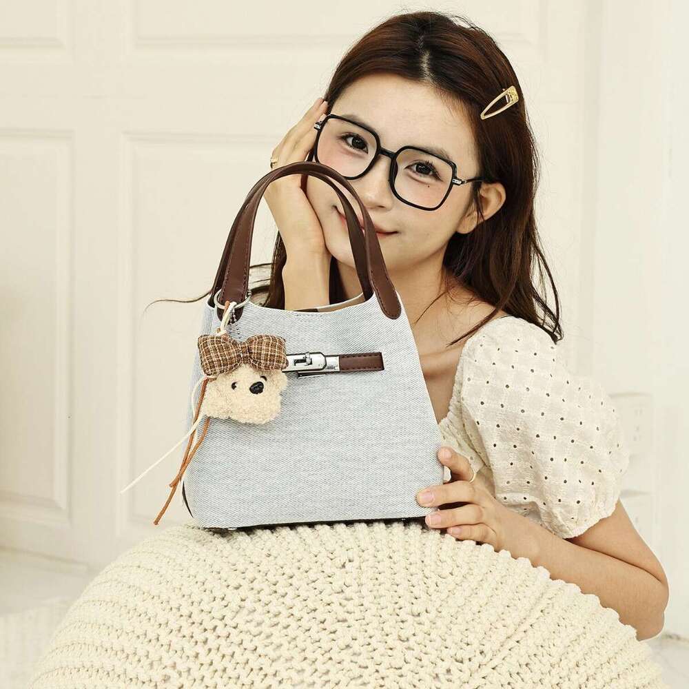 Women Denim Handbag Bucket Bag Casual Shoulder Crossbody Tote For Commuting Niche Design Soft Durable SENYY