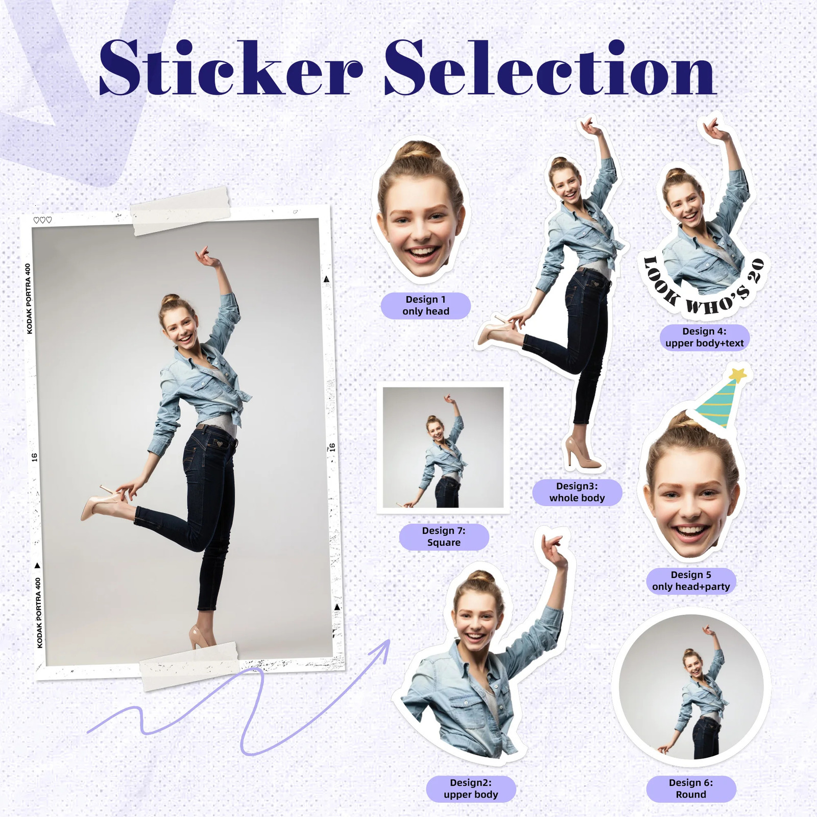 Custom Stickers PVC Waterproof Die Cut Vinyl Face Labels Round Personalized Sticker for Laptop Birthday Party Wedding Business 260615 - view 3
