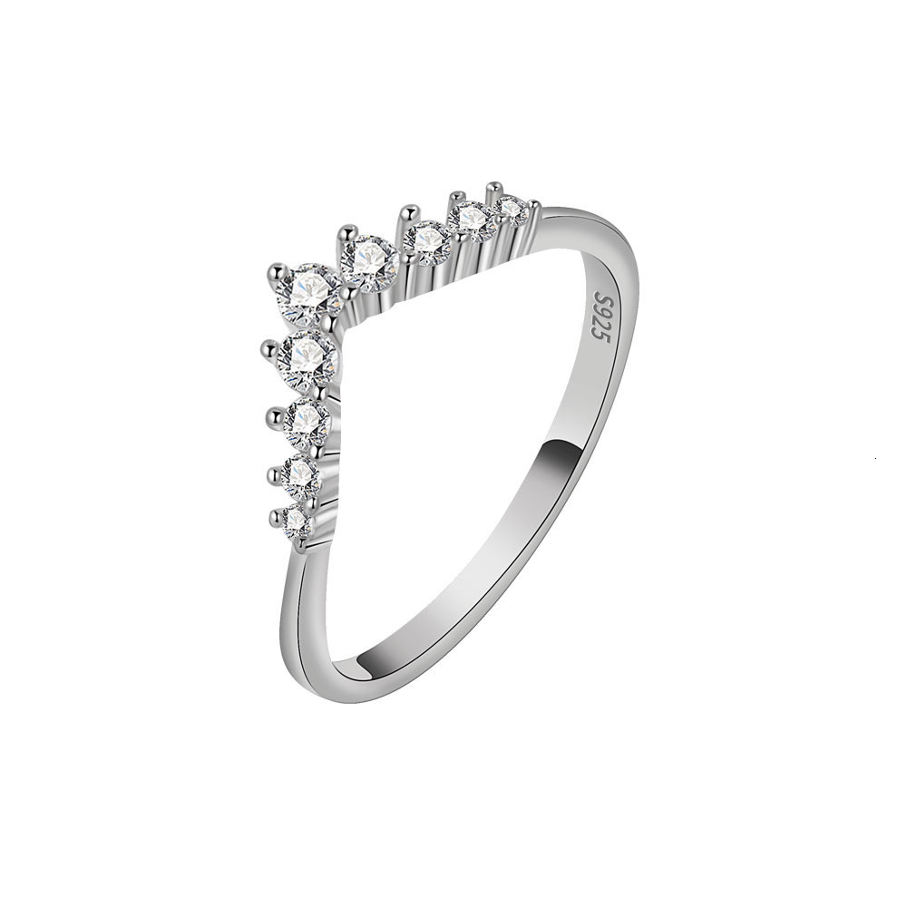 925 Sterling Silver Simplicity Classic V-Shaped Water Droplet Ring For Women Engagement Wedding High Quality Fine Jewelry 250515