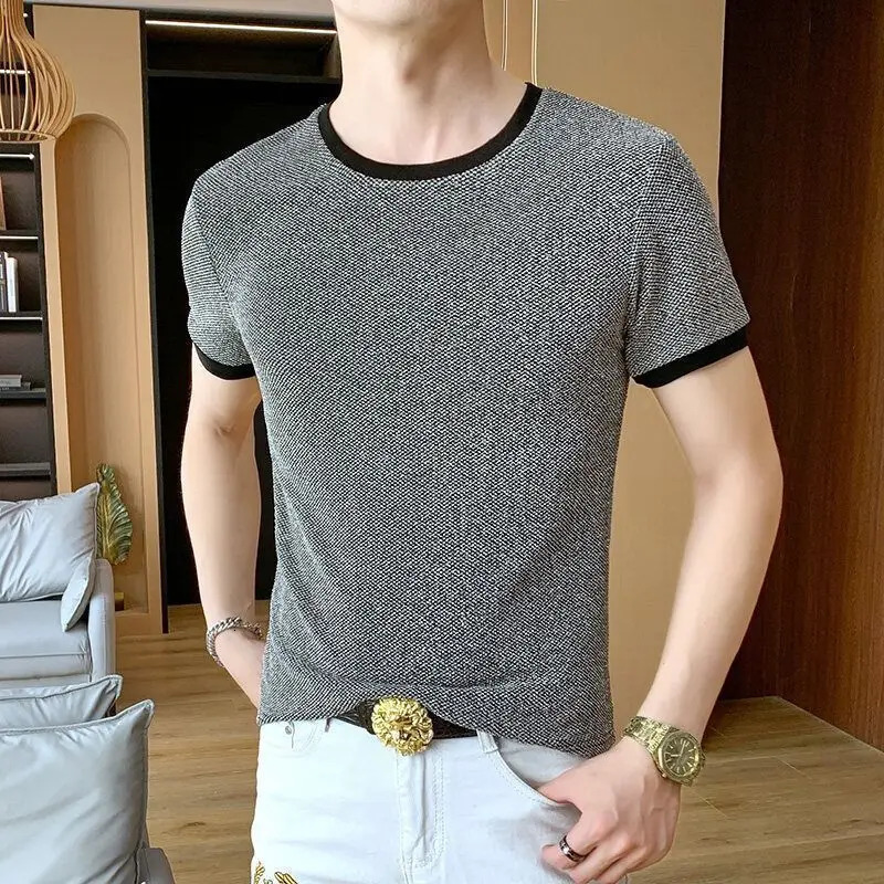 Shiny Silk Men O Neck Short Sleeve T Shirt Summer Fashion Hip Hop Punk All-match 2xl Oversize Streetwear Golden Silver Party Bar 260605 - view 3