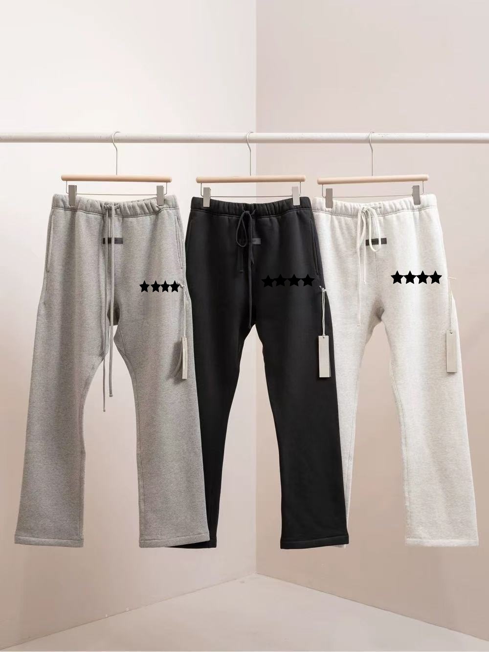 FW25 Classic Men's Straight Pants Luxury Designer Double Row Flocking Letter Straight Pants Loose High Street Couple Sweatpants