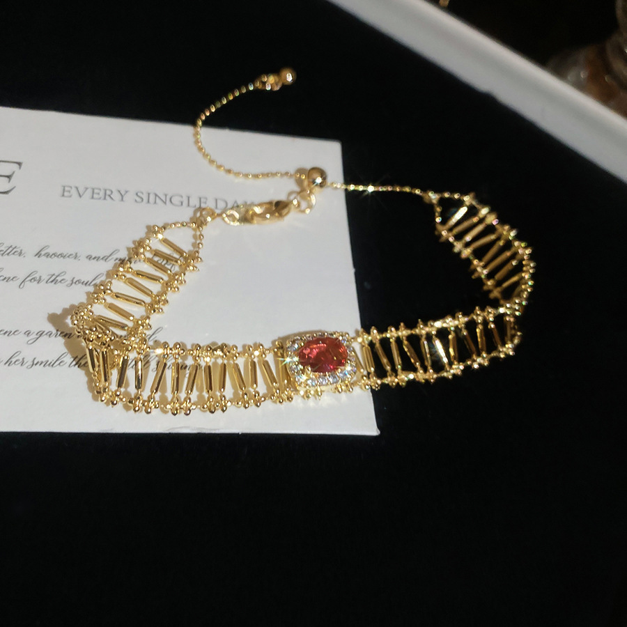 Italian lace snake bone bracelet s925 sterling silver thickly plated with 18k gold, ins jewelry wholesale - view 9