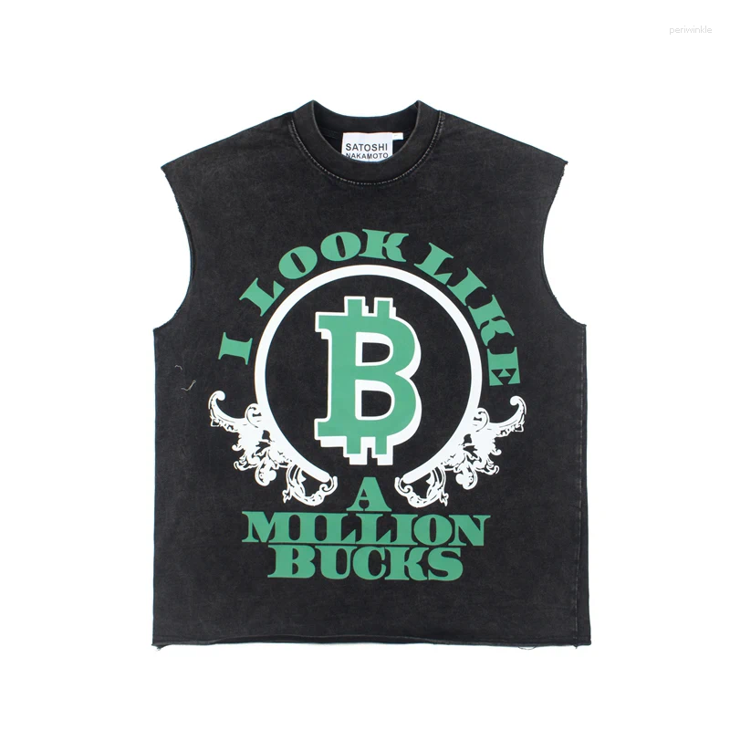 Men's T Shirts 26SS American Street Tank Top Sleeveless Vest Men Women Melting Ice Lolly Letter Print Shirt Clothing