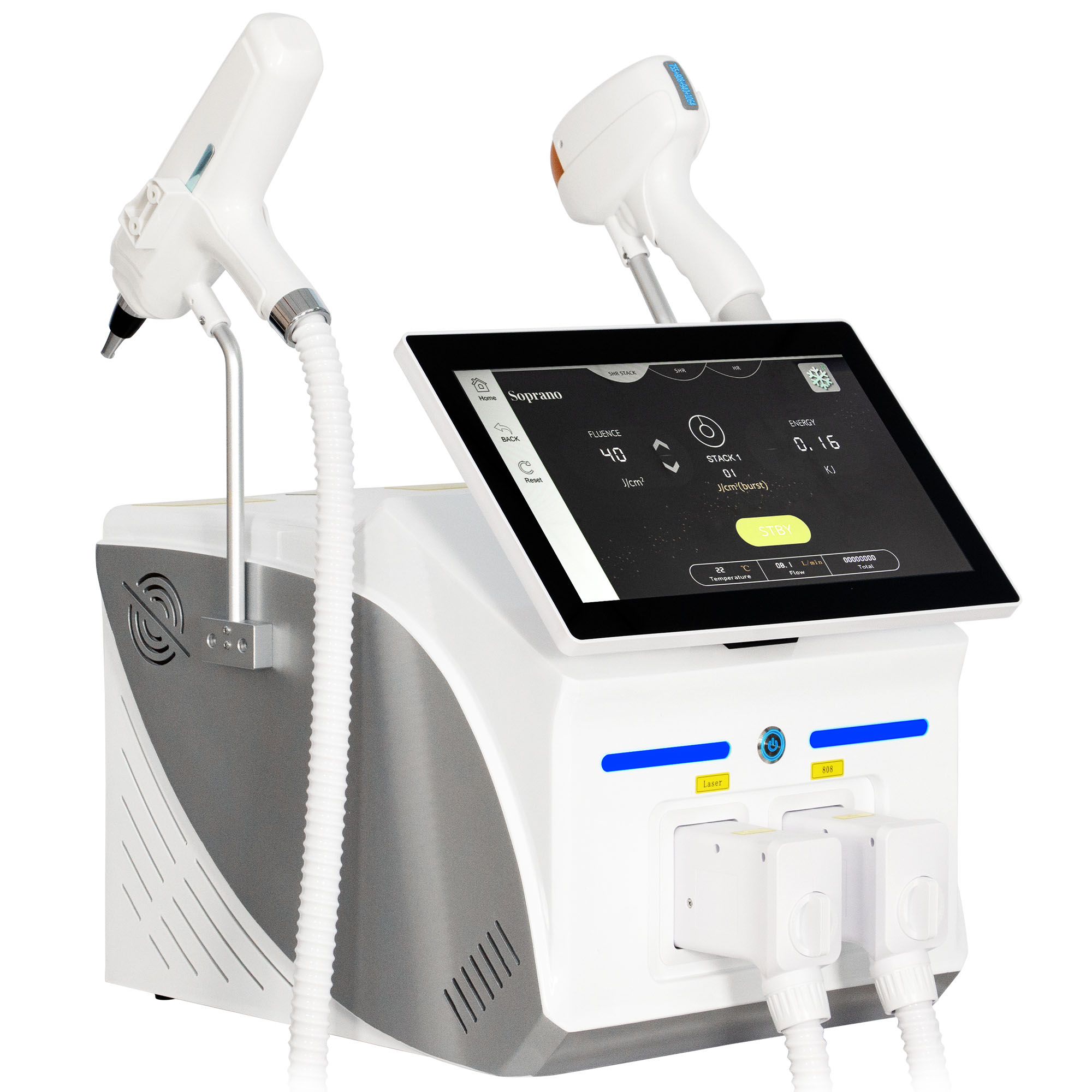 Professional Picosecond And Diode 2 In 1 Laser Tattoo Removal And Hair Removal Device 10 Bars 755 808 940 1064nm With Sapphire Ice Cooling For Whole B